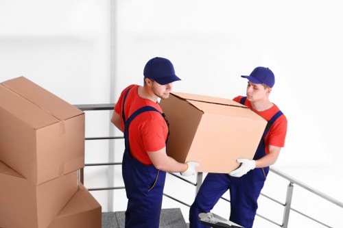 Office relocation items prepared by removal services in Swisscottage