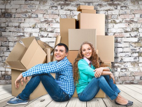 Student removals in Swisscottage with packed boxes ready for transport
