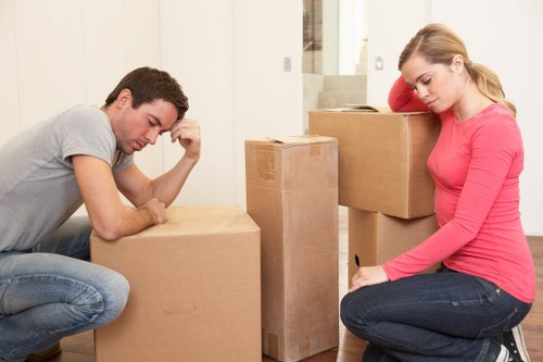A well-organised moving day scene with boxes ready for a Swisscottage removal