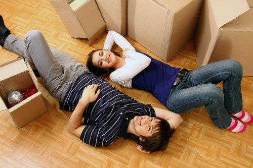 Packed boxes and moving preparation for Swisscottage relocation