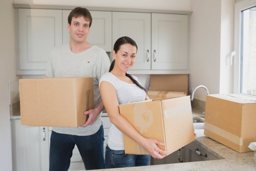 Packed household items prepared for transport by Swisscottage removalists